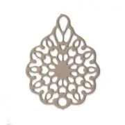 Pendente laser cut fiore 16x12 mm Powder Almond x1