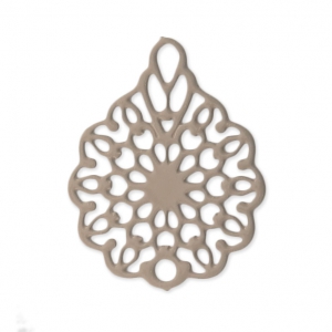 Pendente laser cut fiore 16x12 mm Powder Almond x1