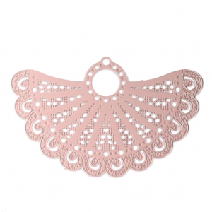 Pendente laser cut ala di farfalla  42x27 mm Light Rose x1