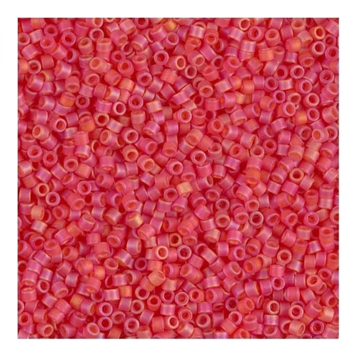 Miyuki Delica 11/0 DB0856 - Mat Transparent Red Orange AB
