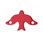Distanziatore 2 anellini laser cut rondine 15x10 mm rosso x1