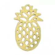 Ciondoli laser cut ananas 15x9 mm dorato x1
