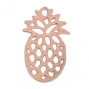 Ciondoli laser cut ananas 15x9 mm oro rosa x1|raw }}