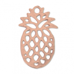 Ciondoli laser cut ananas 15x9 mm oro rosa x1