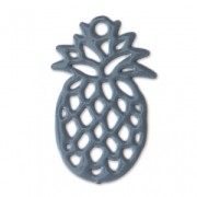 Ciondoli laser cut ananas 15x9 mm Grigio petrolio x1|raw }}