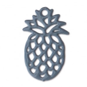 Ciondoli laser cut ananas 15x9 mm Grigio petrolio x1