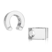 Passante/Perla per cordone 2 mm in Argento 925 Ferro di cavallo x1|raw }}