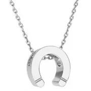 Passante/Perla per cordone 2 mm in Argento 925 Ferro di cavallo x1