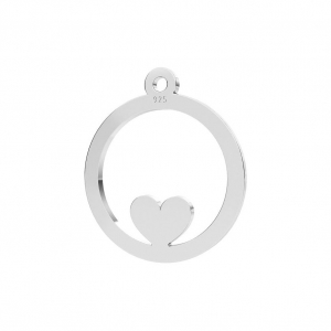 Ciondolo traforato Cuore 14 mm Argento 925 x1