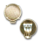 Orecchini a clips con retina mm. 21 dorato con oro fino x2