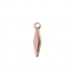 Ciondolo losanga 12x3 mm per fabbricazione di bijoux DIY oro rosa x4