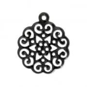 Pendenti leggeri a forma di rosone 18x15mm nero x1