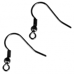 Ganci per orecchini in metallo 19 mm Nero x2