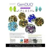 Perline in vetro Gemduo 2 fori 8x5 mm Jet Gold Splash x10g