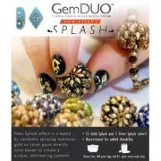 Perline in vetro Gemduo 2 fori 8x5 mm Opaque White Silver Splash x10g