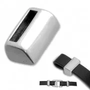 Passante per cordoni 10x2 mm placcatura argento fino anticato x1