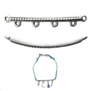 Distanziatore effetto borchiato 4 anellini 41x5.5 mmm argentato antico x1