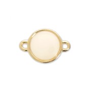 Distanziatore rotondo resina epossidica 17x12mm Dorato con oro fino - White opalx1|raw }}