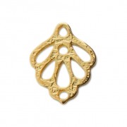 Foglia traforata superficie martellata 15x12 mm Dorato con oro fino x1|raw }}