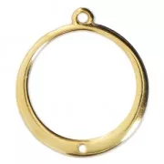 Pendente per orecchini rotondo con un foro 24x22 mm Dorato con oro fino con oro fino x1