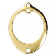 Pendente per orecchini ovale con 2 fori 24x18.5 mm Dorato con oro fino con oro fino x1