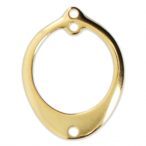 Pendente per orecchini ovale con 2 fori 24x18.5 mm Dorato con oro fino con oro fino x1