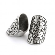 Anello regolabile per donna regolabile in stagno/ Croce 35 mm placcatura argento fino anticato x1|raw }}