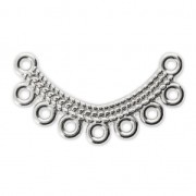 Distanziatore orecchini o collana 7 anellini 26x7 Placcatura argento antico|raw }}