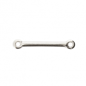 Distanziatore barra 2 anellini 30x3 mm Placcatura argento antico x1