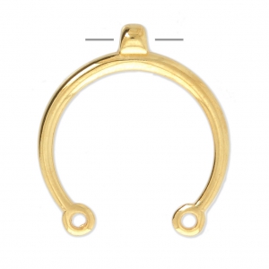 Distanziatore arco 31x28 mm Dorato con oro fino per la creazione di bijoux x1