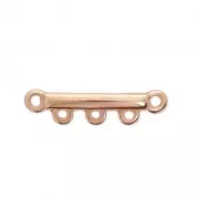 Distanziatore ricurvo 3 anellini da personalizzare 26x6 mm oro rosa x4