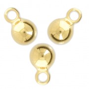 Ciondoli tondi 7x11 mm per la creazione di bijoux Dorato con oro fino x4