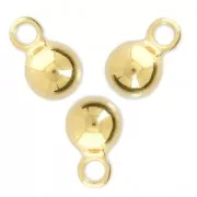Ciondoli tondi 7x11 mm per la creazione di bijoux Dorato con oro fino x4