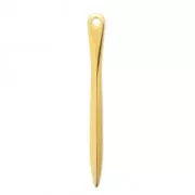 Pendente punta etnica 38x4 mm Dorato con oro fino x1