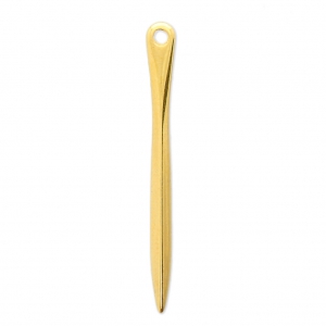 Pendente punta etnica 38x4 mm Dorato con oro fino x1