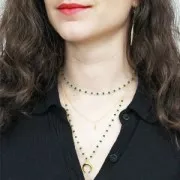 Ciondolo mezzaluna etnico 15x18 mm oro rosa x1