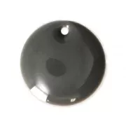 Ciondolo in metallo e resina epossidica 16 mm Grigio medio x 8