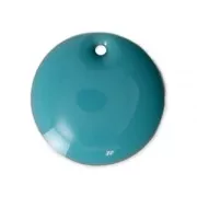 Ciondolo in metallo e resina epossidica 16 mm Green Turquoise x6