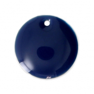 Ciondolo in metallo e resina epossidica 16 mm Blu notte x6