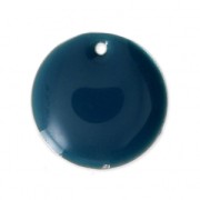 Ciondolo in metallo e resina epossidica 16 mm Petrolio x6|raw }}