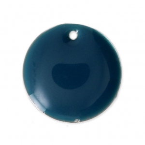 Ciondolo in metallo e resina epossidica 16 mm Petrolio x6