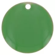 Ciondolo in metallo e resina epossidica 16 mm Verde x6