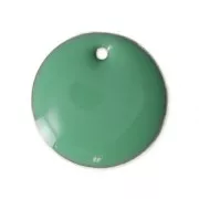 Ciondolo in metallo e resina epossidica 16 mm Mint x6