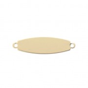Placca ovale sottile 2 anellini 22x6 mm Gold filled x1