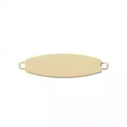 Placca ovale sottile 2 anellini 22x6 mm Gold filled x1