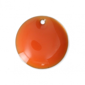 Ciondolo in metallo e resina epossidica 16 mm Arancione x8