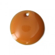 Ciondolo in metallo e resina epossidica 12 mm Senape x8