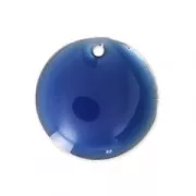 Ciondolo in metallo e resina epossidica 12 mm Blu elettrico x8