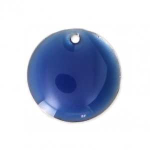 Ciondolo in metallo e resina epossidica 12 mm Blu elettrico x8