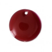 Zecchini tondi in metallo e resina epossidica 12 mm - Rosso scuro x8